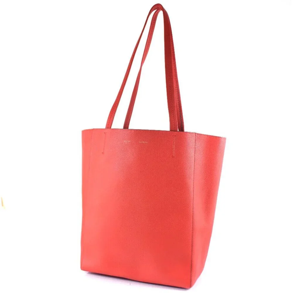 CELINE With porch Hippo phantom Tote Bag Red Calfskin Women